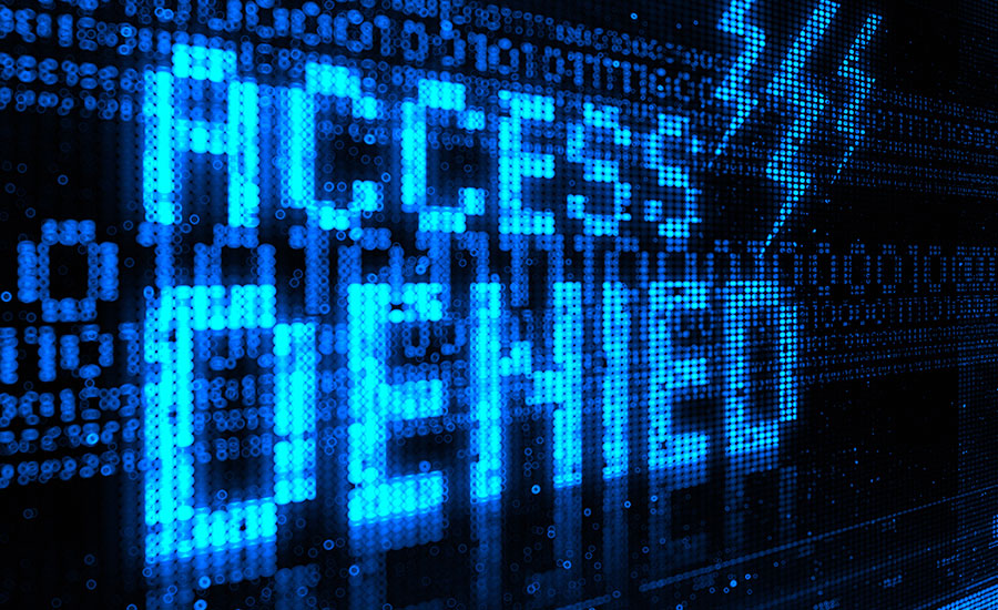 A close-up of a screen displaying a vivid blue 